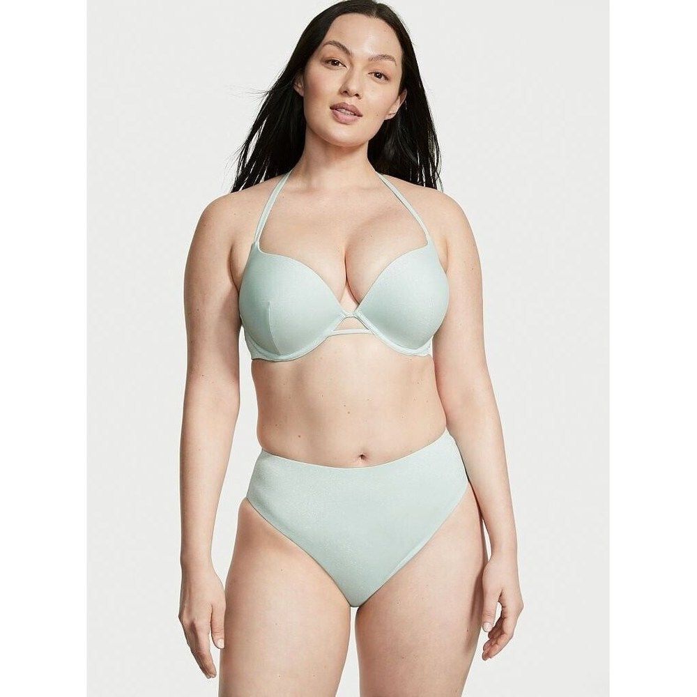 Victoria's Secret 32AA,32A,32B,32C,34B BOMBSHELL BIKINI high-waist bottom mint - Picture 2 of 10